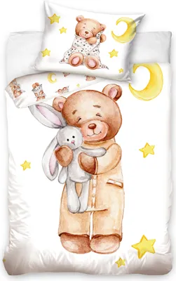 Produktbild von Baumwollbettwäsche Teddybär und Sleepy Bear 100x135, 40x60 cm