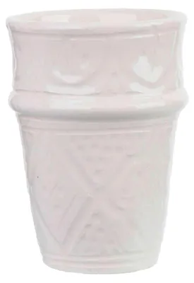 Produktbild von NKlaus Cappuccino Kaffeebecher Weiß 150 ml Keramik Tonbecher mit feinem Relief