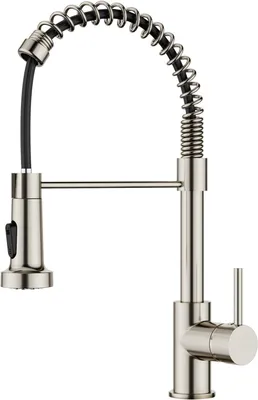 Produktbild von Küchenarmatur mit ausziehbarer Brause, Edelstahl, 360 Grad schwenkbar, 2 Strahlarten, für die Küche
