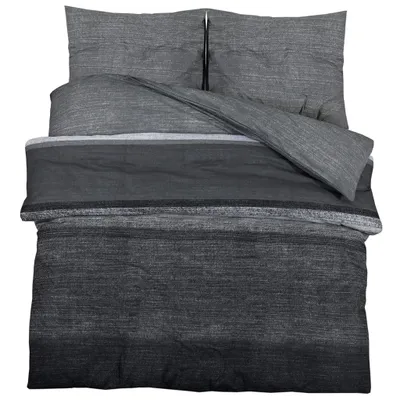 Produktbild von vidaXL Bettwäsche-Set Dunkelgrau 155x220 cm Baumwolle