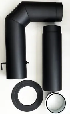 Obrázek produktu pro Silnostěnná trubka ke kamnům / kouřovod - sada Plnoformátová posuvná trubka DURATHERM Ø150 mm 2 mm ocel černá