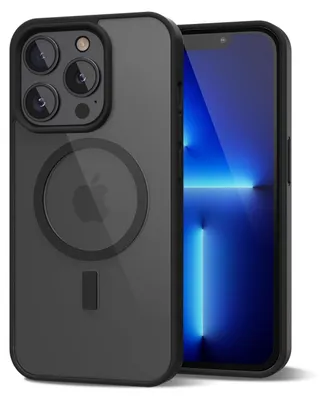 Obrázek produktu pro Magnetický kryt pro iPhone 13 Pro Max, kompatibilní s MagSafe, průhledné nárazuvzdorné pouzdro, ochranný zadní kryt Černá