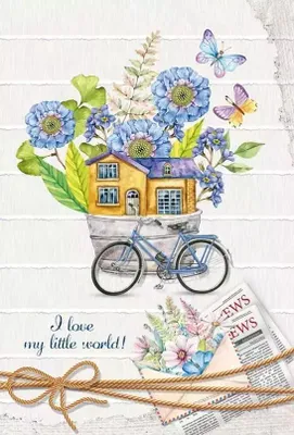Produktbild von Dekoratives Notizbuch 143x210/64K Zeile Fahrrad