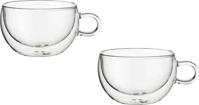 Image de Lot de 2 tasses à latte Judge, en verre borosilicate, 10,5 x 6,5 cm, 325 ml, transparentes