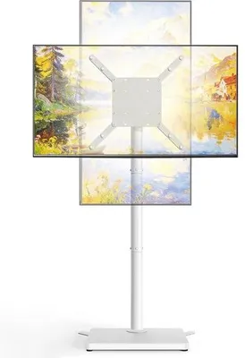 Obrázek produktu pro Televizor, standard 24–65 palců - bílá dřevěná podstavec - otočný o 90° - úsporný design