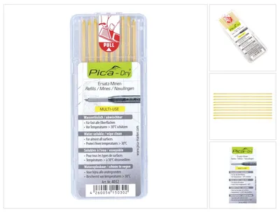 Produktbild von Pica Tieflochmarker DRY Ersatzminen gelb 4032