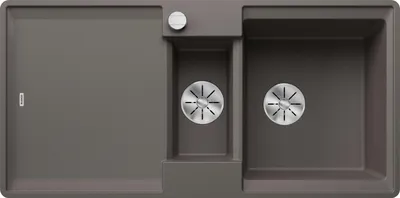 Immagine prodotto di BLANCO ADIRA 6 S-F lavello da incasso SILGRANIT grigio vulcanico da 60 cm con comando a distanza dello scarico, con accessori