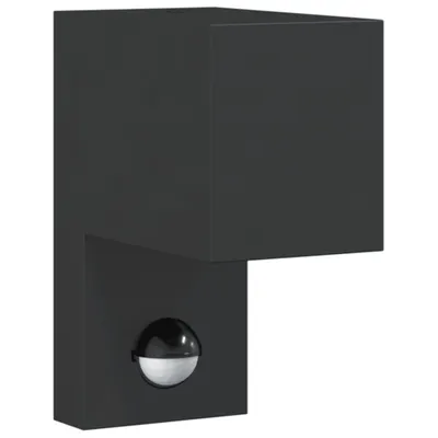 Image de vidaXL Applique murale d'extérieur avec capteur Noir Fonte d'aluminium
