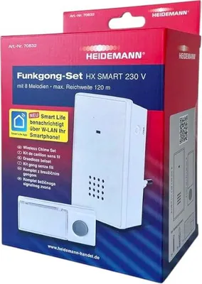 Produktbild von Heidemann Funkgong HX Smart 230 V | Klingel-Set mit WLAN & App-Funktion | 70832