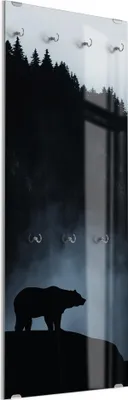 Produktbild von DEQORI Kleiderhaken aus Glas 50x125 cm 'Nebel über dem Revier' Wand Garderobe Haken