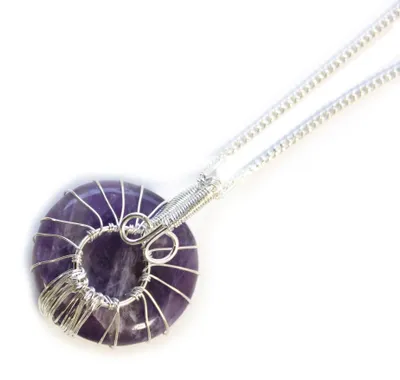 Productafbeelding van Levensboom edelsteen ketting - Amethist