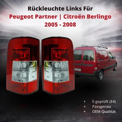 Zdjęcie produktu dla Światło tylne Lewe i prawe światło tylne Do Peugeot Partner | Citroen Berlingo 2005 - 2008 | 6350CX 6351CX