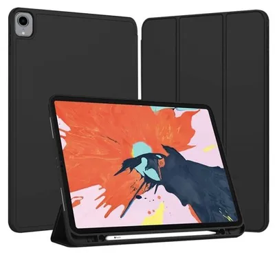Produktbild von Hülle für Apple iPad Pro 12.9 (2022) / Pro 12.9 (2021) / Pro 12.9 (2020) / Pro 12.9 (2018), Techsuit, Flex Trifold, Schwarz