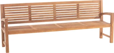 Produktbild von Gartenbank Teakbank DAGAD - Holz Teak 240x59x92 cm | Holzbank 240 Cm Gartenbank Sitzbank Mit Lehne Wetterfest Bank Garten Terrasse