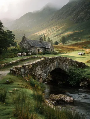 Produktbild von STYLER Leinwandbild 60x80 cm Highlands Landschaftsbild Naturmotiv Wanddekoration Wandbild moderne Kunst Wohnzimmer Schlafzimmer Büro