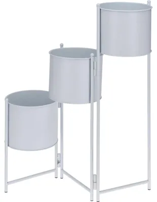 Produktbild von Weißer Metallblumenkasten für 3 Blumen
