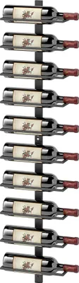 Produktbild von Weinregal, Wandregal für 10 Flaschen Wein, 10 Ebenen, Metall, für Küche, Wohnzimmer, Hausbar, Schwarz