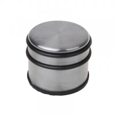 Produktbild von Runder Türstopper aus massivem Edelstahl, 90mm Durchmesser, 75mm Höhe, 1,1 kg