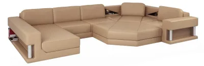 Produktbild von Wohnlandschaft Design Modern Sofa Ecksofa Sofa U-Form Ledersofa Couch Textil Neu