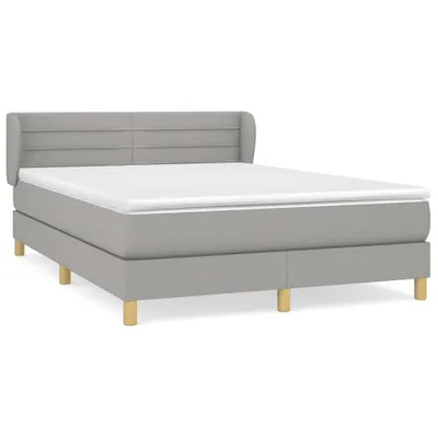 Obrázek produktu pro vidaXL Postel Boxspring s matrací Light Grey 140x190 cm Látka