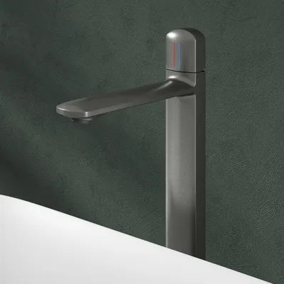 Produktbild von Mai & Mai Armatur Bad Wasserhahn Badezimmer Waschtischarmatur Einhebelmischer Mischbatterie Bad aus Messing mit Wassersparfunktion Grau 1190H