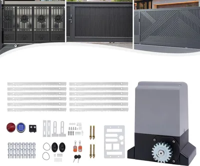 Produktbild von Elektrischer Schiebetoröffner - Automatischer Torantrieb - Leistung 370W/550W/750W - Führungsschiene 6 m - 800–1600 kg - 220 V - Hellgrau