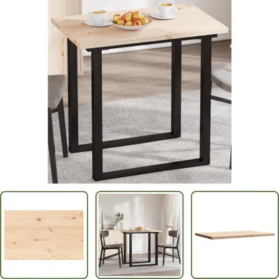 Produktbild von The Living Store Tischplatte 80x50x2,5 cm Rechteckig Massivholz Kiefer
