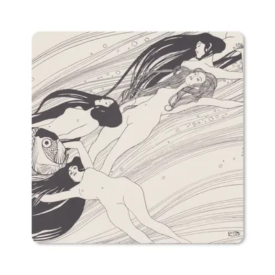 Produktbild von MuchoWow® Mauspad Mousepad Fischblut - Gemälde von Gustav Klimt 20x20 cm - Mousepads - Maus Mat - Pad - Mausunterlage - Desk Mat - Bureauartikeln