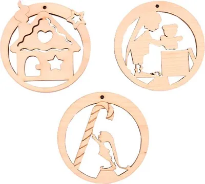 Produktbild von Holz-Christbaumanhänger Süß 3 Stück