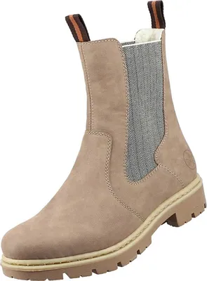 Produktbild von Rieker Damen Stiefeletten Blockabsatz Chelsea Boots Warmfutter 71363, Größe:38 EU, Farbe:Beige