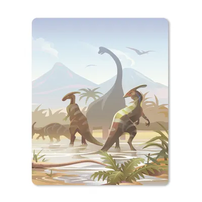Produktbild von MuchoWow® Mauspad Mousepad Dinosaurier - Landschaft - Tropisch - Kinder - Jungen 30x40 cm - Mousepads - Maus Mat - Pad - Mausunterlage - Mausmatten