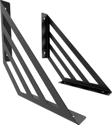 Produktbild von 2x sossai Design Regalträger Truss in Schwarzmatt 250x250mm Regalwinkel Bücherregal Konsole Regal Halter