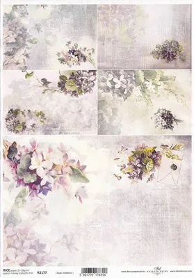 Produktbild von ITD Reispapier Decoupage Bastelpapier Softpapier Serviettentechnik, Blumen, Veilchen R2177