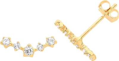 Image de Boucles d'Oreilles Femme Or 375/1000 avec Oxyde de Zirconium - 4mm*11mm; TRS26844