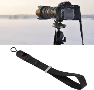 Productafbeelding van Camera-handlus, nylon, veilige bevestiging, draagbaar, lichtgewicht, snelsluiting voor DSLR-camera's, zwart