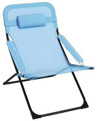 Image de Chaise pliante - Chaise rabattable - Chaise pliable - Chaise de camping - Chaise de jardin - Dossier réglable