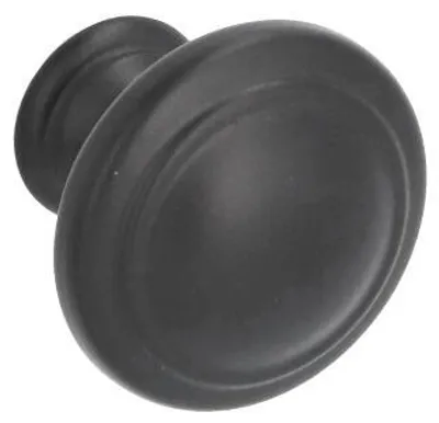 Zdjęcie produktu dla Klamka meblowa wykonana z zamaku. Średnica 25 mm. Wykończenie: matowy, czarny lakier