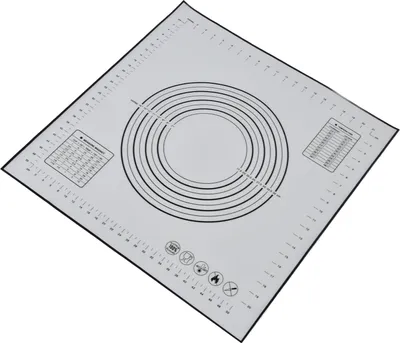 Obrázok produktu pre Silikónová podložka na pečenie 60 x 60 cm/23,6 x 23,6 palca Podložka na fondán s mierkou na vyvaľkanie cesta Čierna
