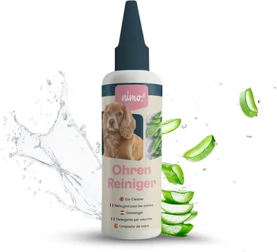 Produktbild von Ohrreiniger für Hunde und Katzen, mit Aloe Vera und Panthenol, 100 ml, zur Ohrenpflege