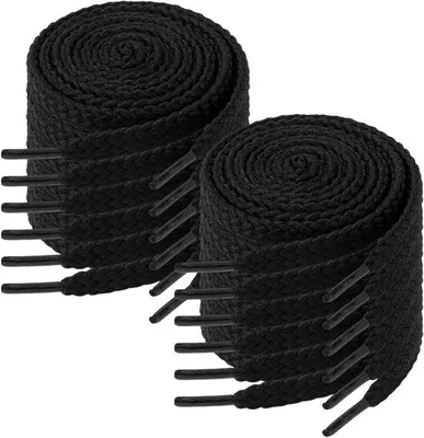Produktbild von sschnürsenkel 8 mm - Langzeit- und Reißfest für Sportschuhe, Schwarz, Set aus 6 Paaren
