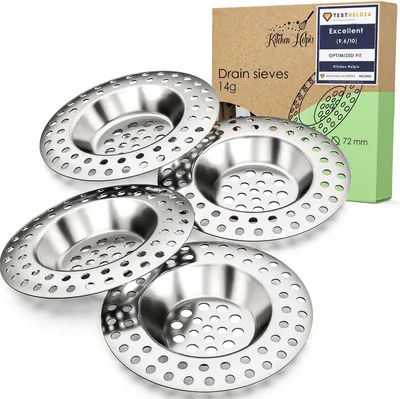 Produktbild von Abflusssieb Set Metall, 4 Stück, 14 g, für die Küche