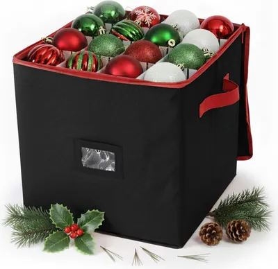 Produktbild von Aufbewahrungsbox für Weihnachtskugeln, bietet Platz für 64 Ornamente