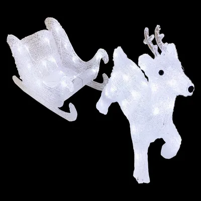 Immagine prodotto di Renna in acrilico con slitta 50 LED bianco freddo Illuminazione esterna