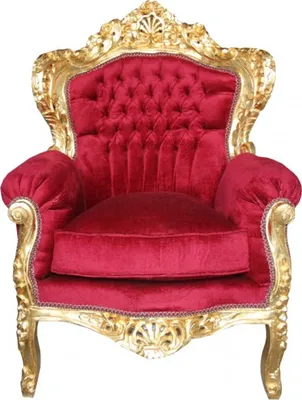 Produktbild von Casa Padrino Barock Sessel Al Capone Mod 2 Bordeauxrot / Gold 85 x 65 x H. 120 cm - Barock Möbel