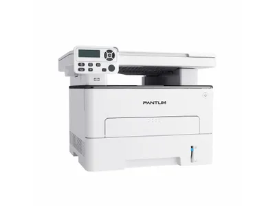 A white printer is shown against a white background.