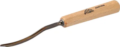 Produktbild von STUBAI Stemmeisen Stechbeitel Serie 52 - Form 18 | Gebogenes Hohleisen 2 mm, mit Holzgriff, für Figurenarbeiten, Darstellung von welligem Haar und Wasser, zur präzisen Bearbeitung von Holz