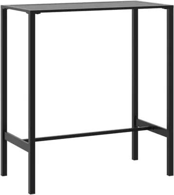 Produktbild von Hoher Bartisch für den Außenbereich und Garten, schwarz, 100 x 50 x 110 cm, aus pulverbeschichtetem Stahl