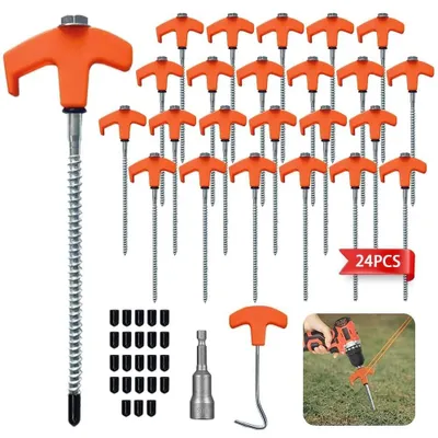 Immagine prodotto di Omgoods - Set di 24 picchetti da campeggio, robuste aste per tende
