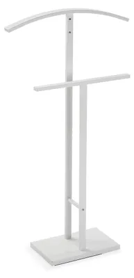 Productafbeelding van Nachtkastje Kleding rek - Multifunctioneel - 2 hangers - Staal - Wit - 100 x 20 x 52 cm - Voor heren- en dameskleding