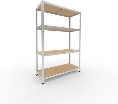 Produktbild von Home Schwerlastregal verzinkt/Metallregal mit 5 Böden/Kellerregal Metall, Garagenregal, Werkstattregal oder Regal Lagerregal/Steckregal Metall mit 175kg Tragkraft